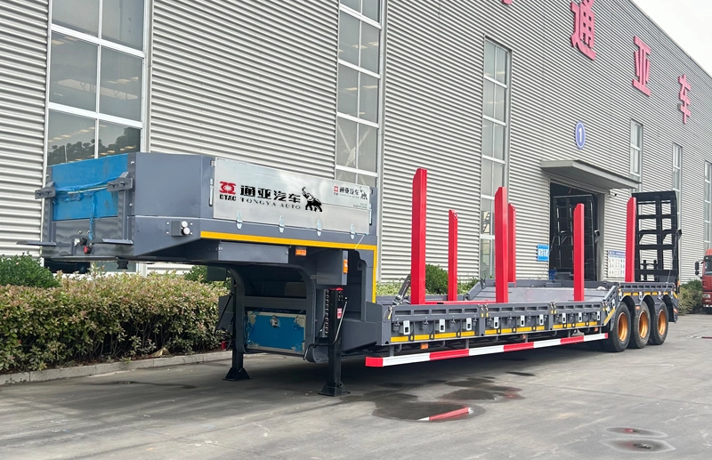 lowbed semi trailer with column